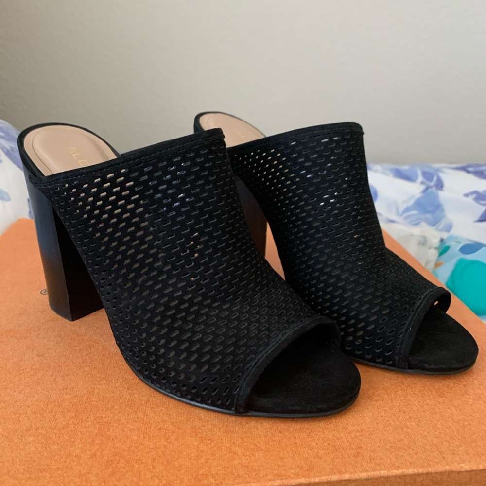 Aldo Faux Suede Mesh Heels